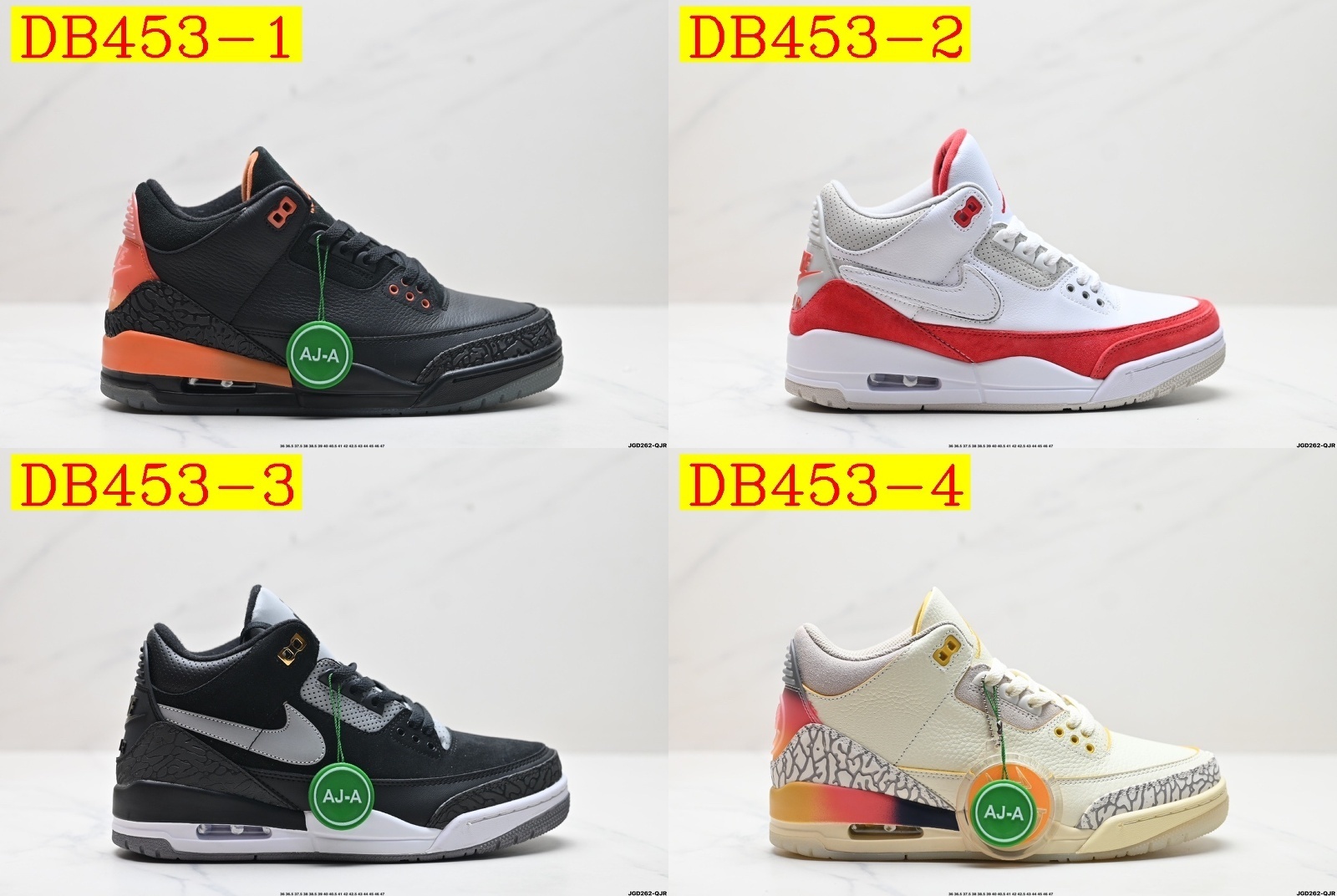 58$ dh Top Quality Air Jordan 3 Retro Half size 36-46 43526045088 DB453 gallery