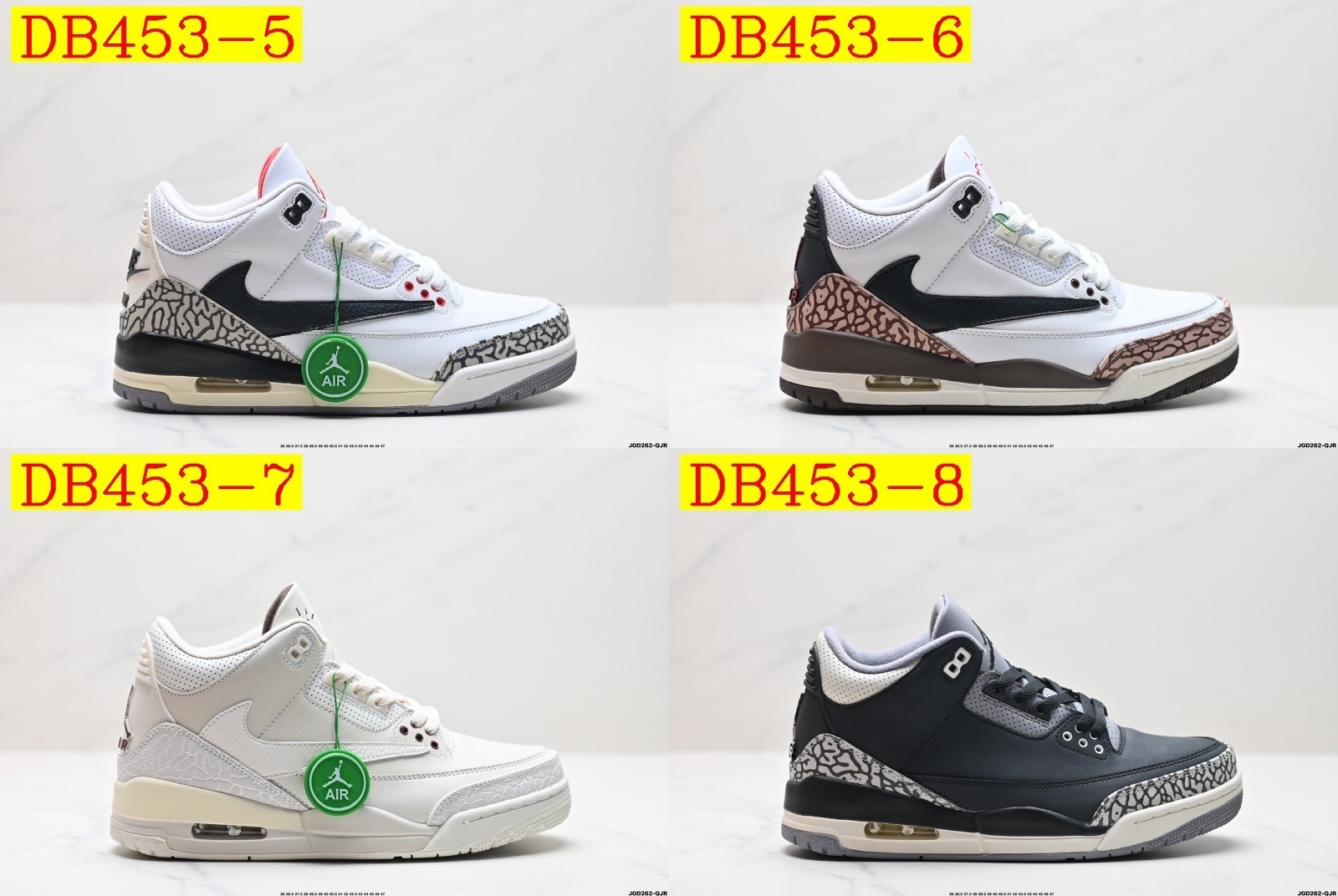 58$ dh Top Quality Air Jordan 3 Retro Half size 36-46 43526045088 DB453 gallery