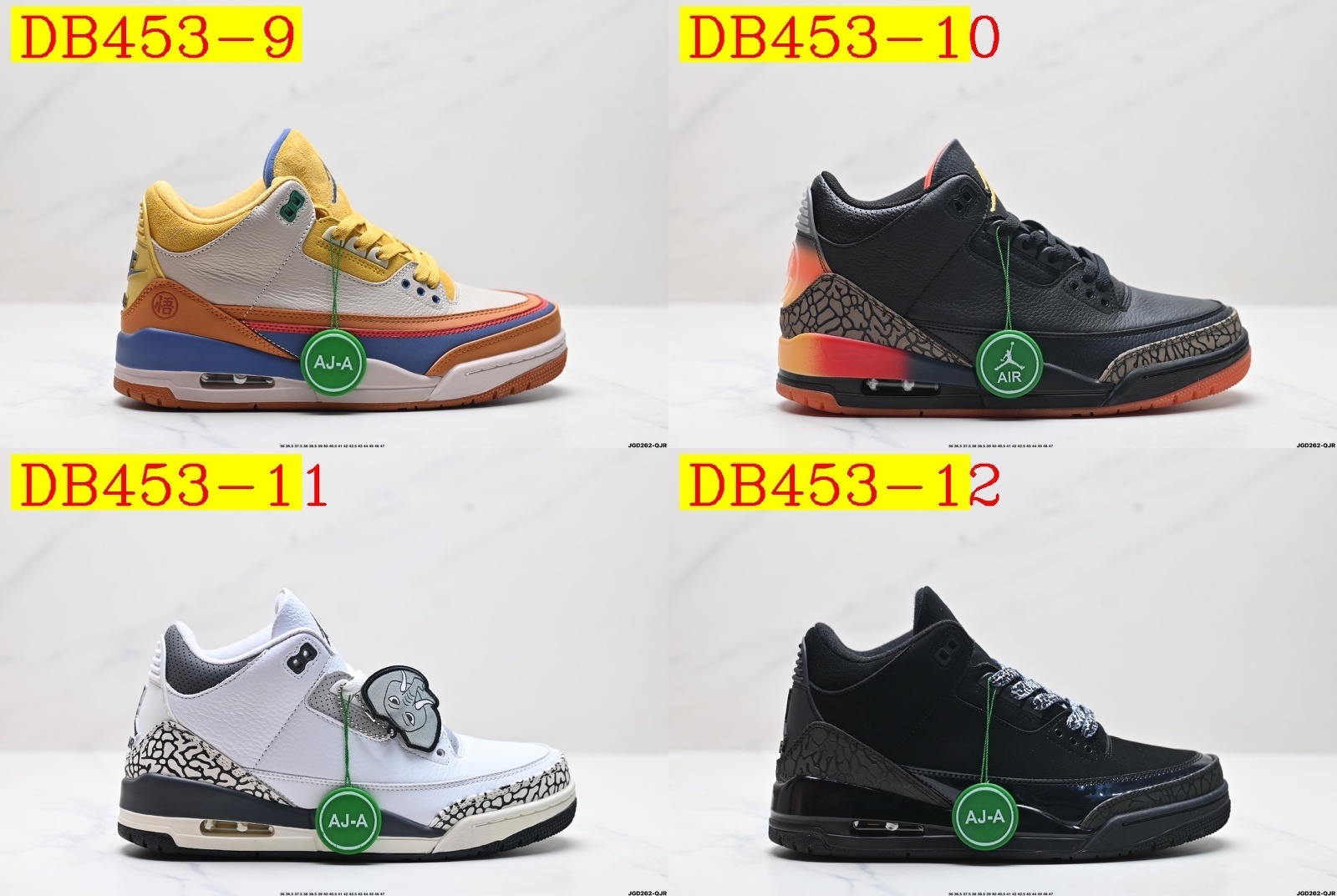 58$ dh Top Quality Air Jordan 3 Retro Half size 36-46 43526045088 DB453 gallery