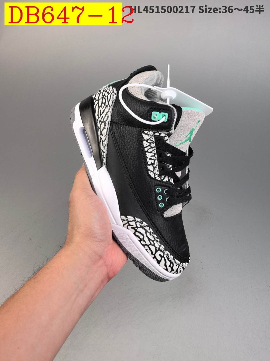 58$ dh Top Quality Air jordan 3 Retro Half size 36-45 43502045084 DB647 gallery
