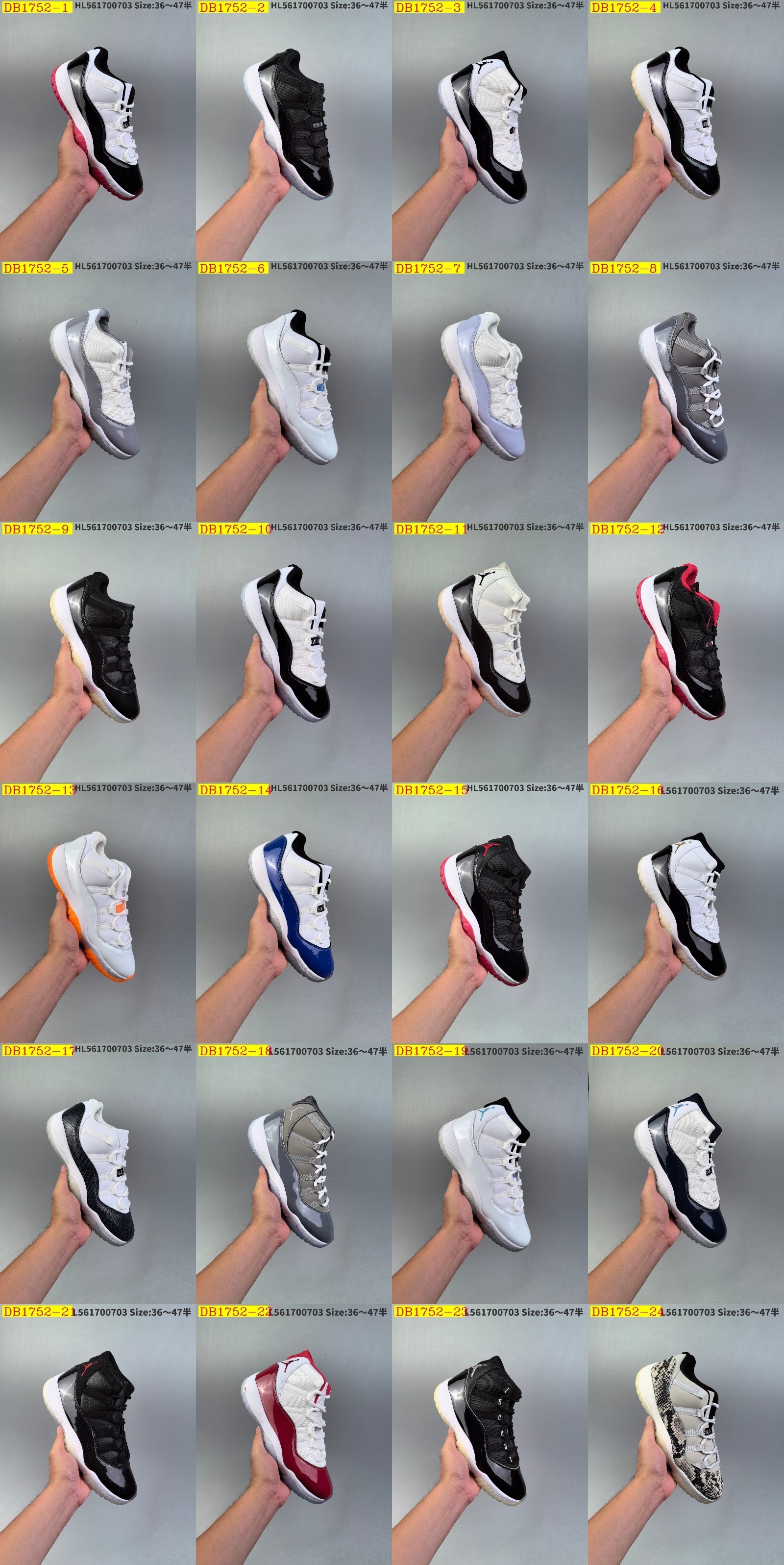 59$ dh Air Jordan 11 Retro Low Concord Bred size 36-46 53241045195 DB1752 gallery