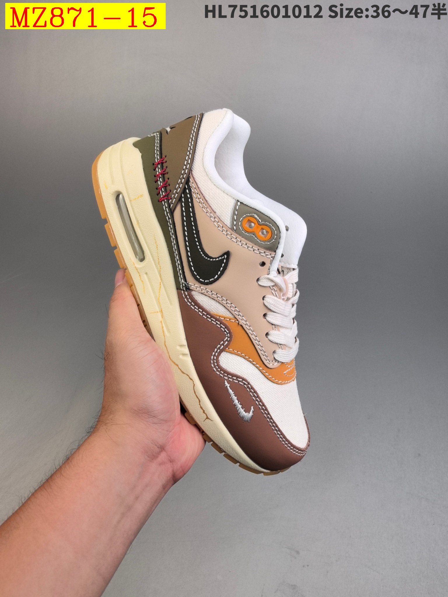 60$ Top Quality Nike Air Max 1 half size 36-46 835240 MZ871 gallery