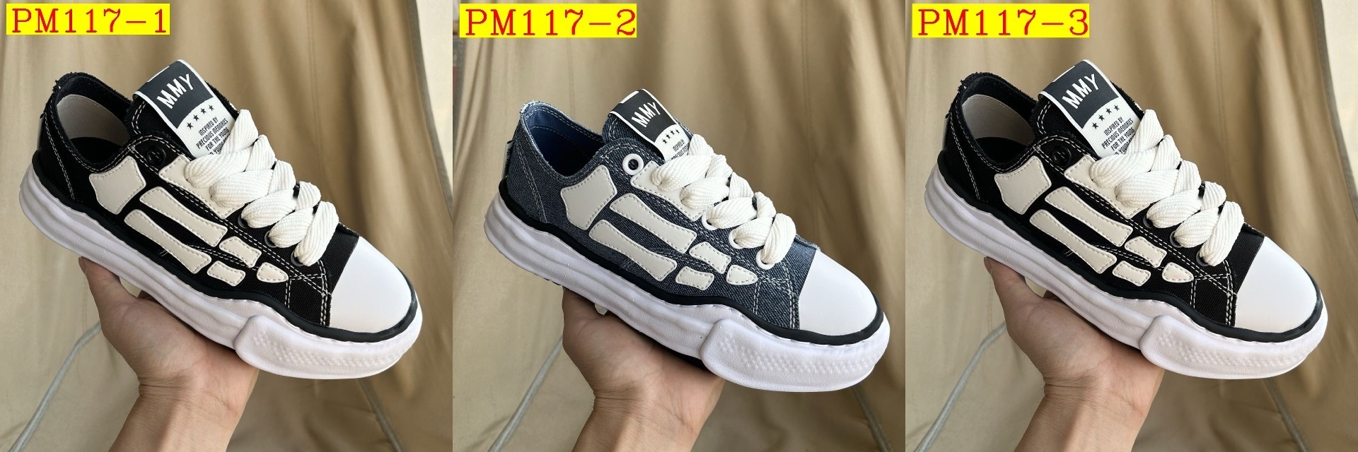 61$ AMIRI Skeleton Low-Skel top Sneakers Size 36-45 631050 PM117 gallery