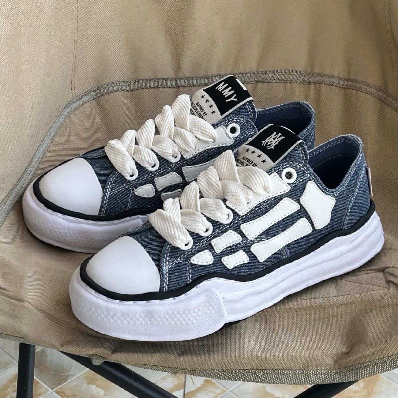 61$ AMIRI Skeleton Low-Skel top Sneakers Size 36-45 631050 PM117 gallery