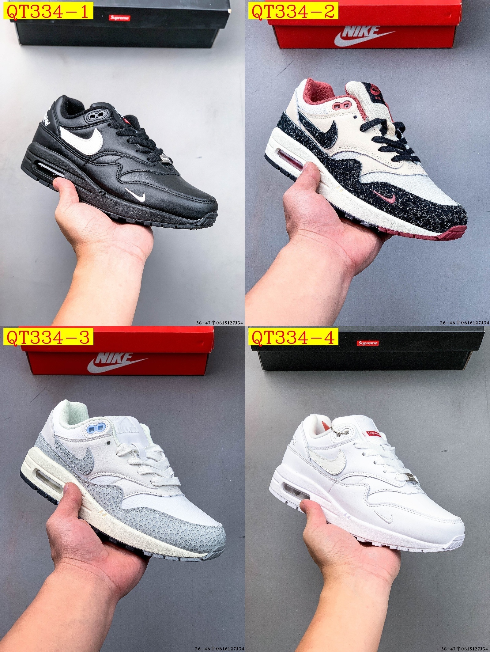 62$ Top Quality Nike Nike Air Max 1-87 size 36-45 half 032470 QT334 gallery