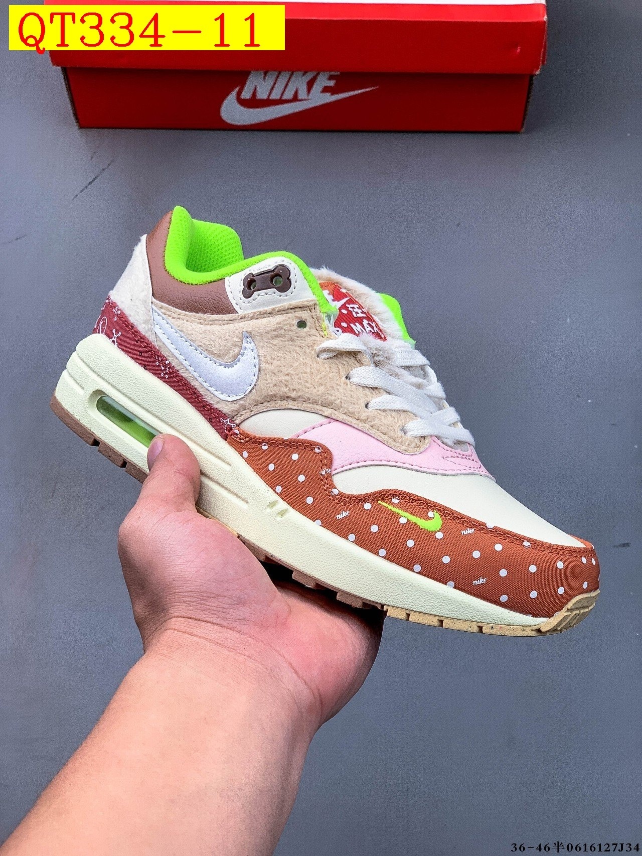 62$ Top Quality Nike Nike Air Max 1-87 size 36-45 half 032470 QT334 gallery