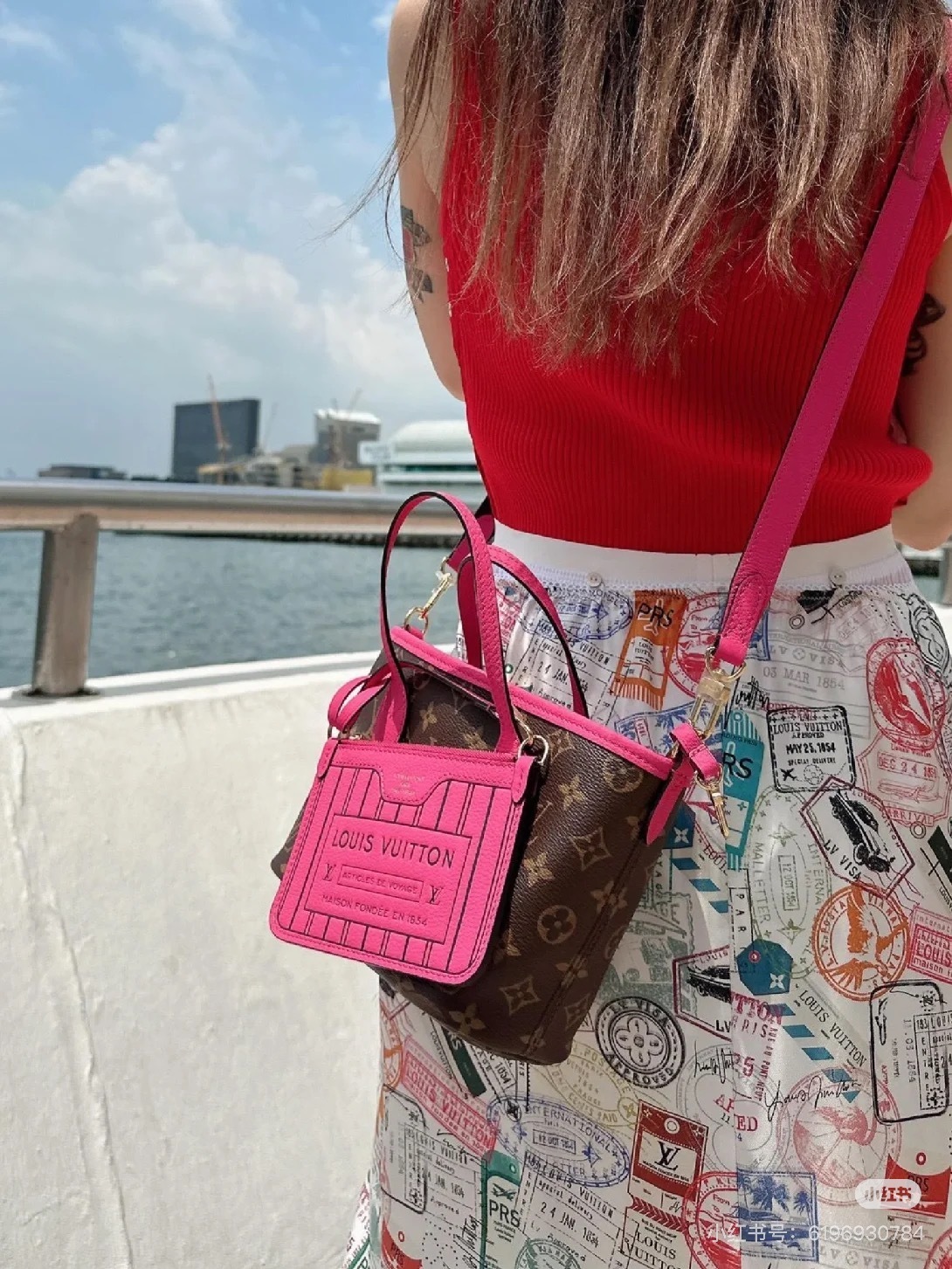 63$ Lv Neverfull BB Shoulder bag Size 20x17cm 330520 HY100 gallery