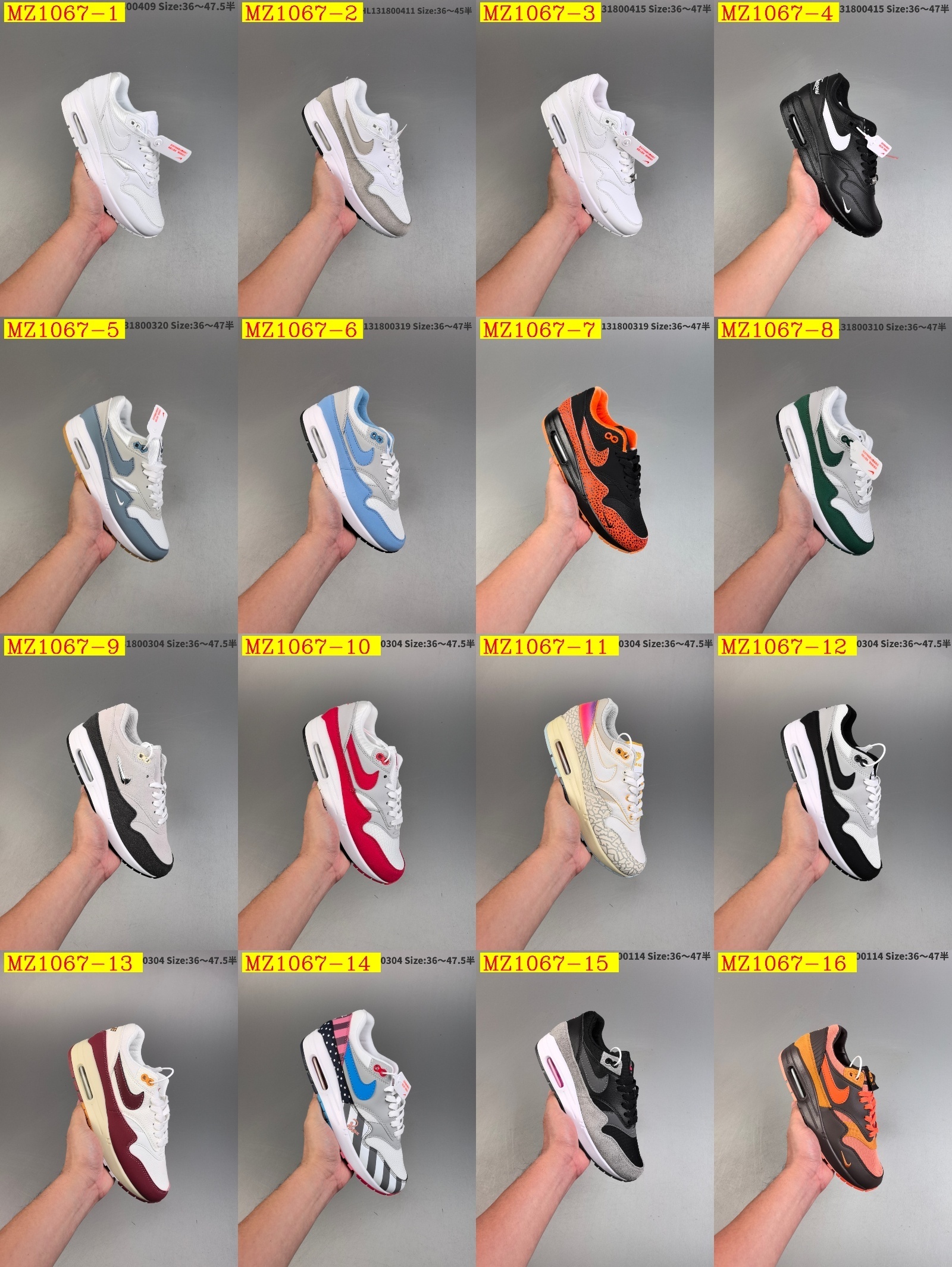 64$ Top Quality Nike Air Max 1 size 36-46 half 432650 MZ1067 gallery