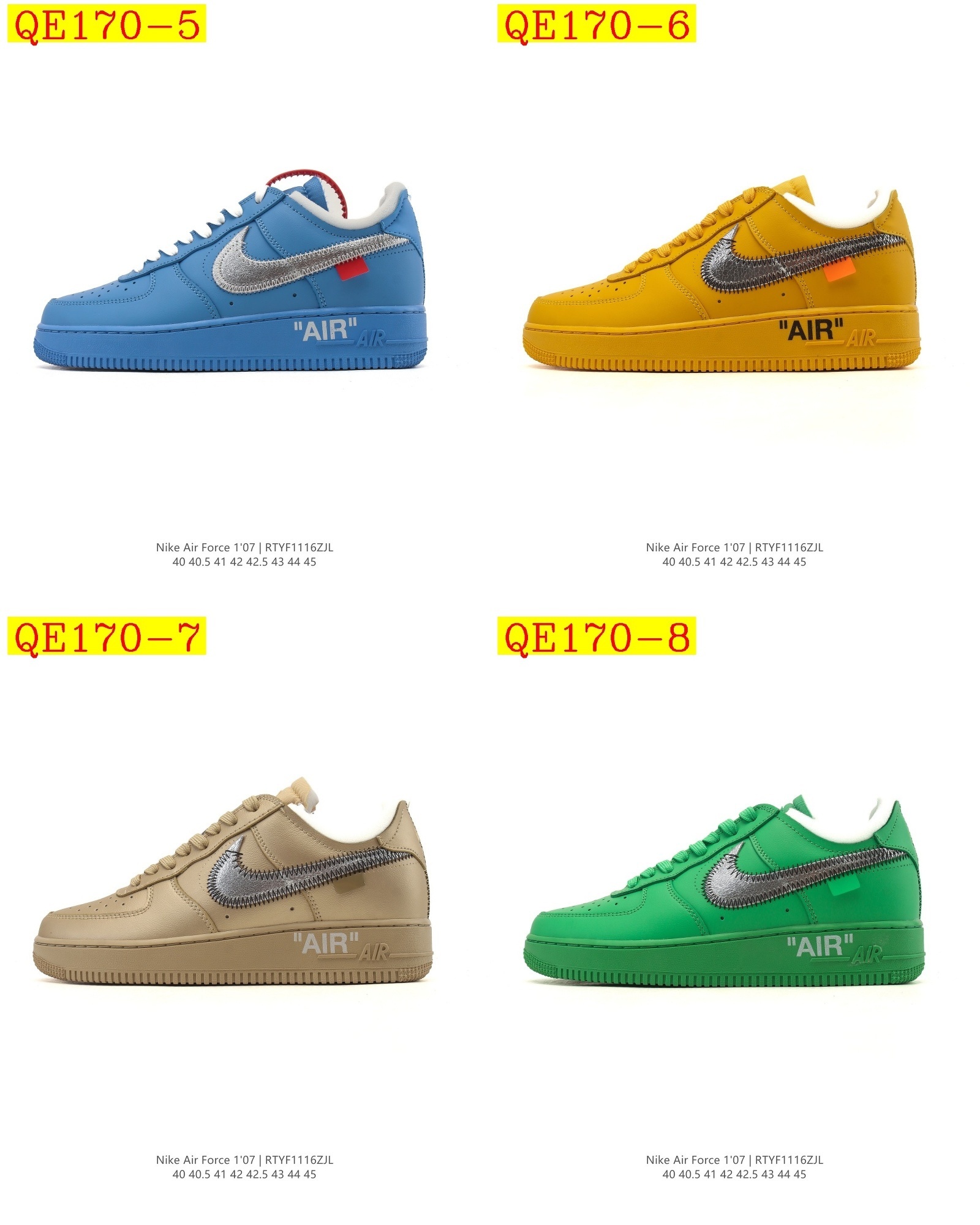66$ AF1 Nike Air Force 1 07 Low size 40-45 half 334660 QE170 gallery