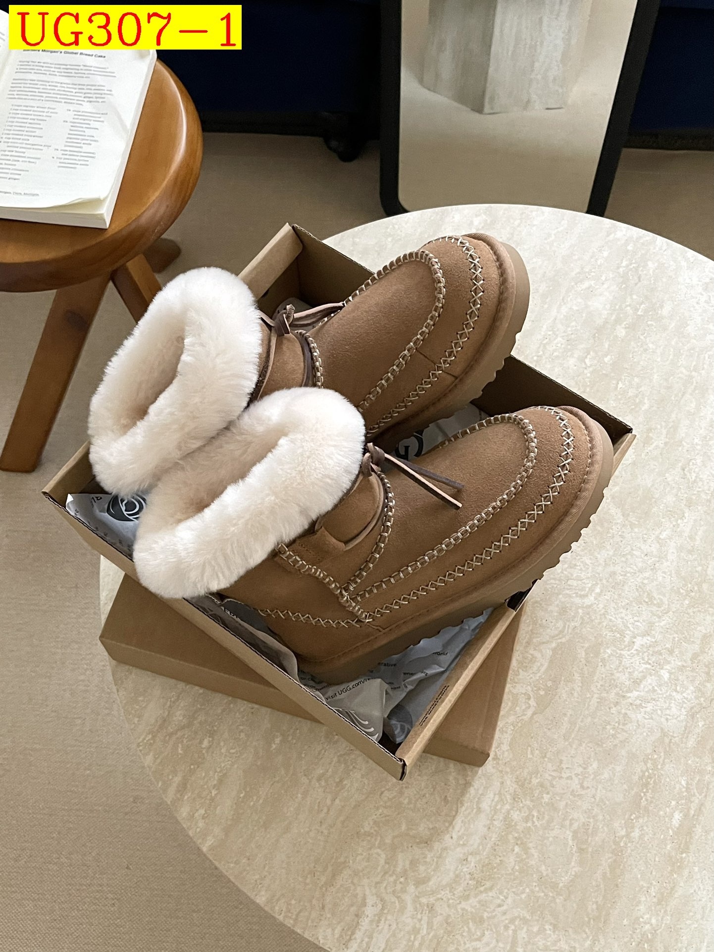 69$ Top Quality UGG Shoes Leather Wool Platform 2cm size 35-40 539850 UG307 gallery