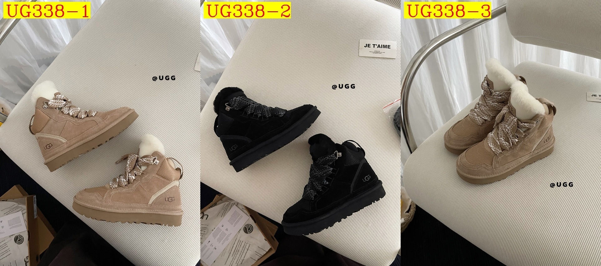 69$ UGG High-Top Mel Leather Wool Size 35-40 239870 UG338 gallery