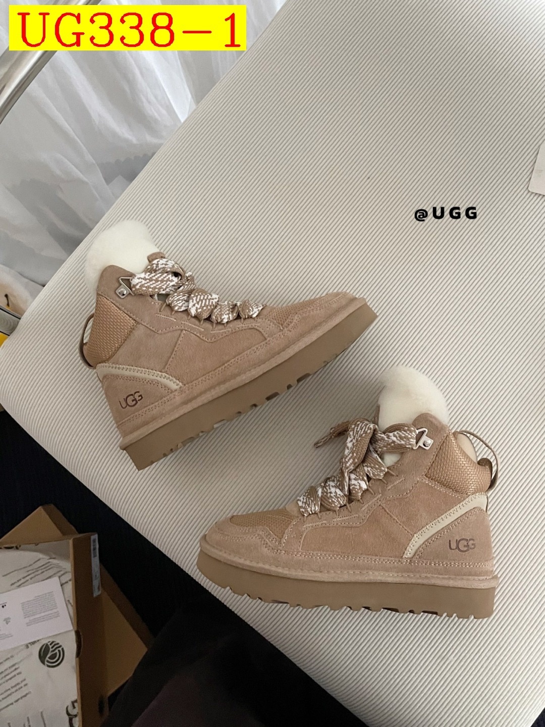 69$ UGG High-Top Mel Leather Wool Size 35-40 239870 UG338 gallery