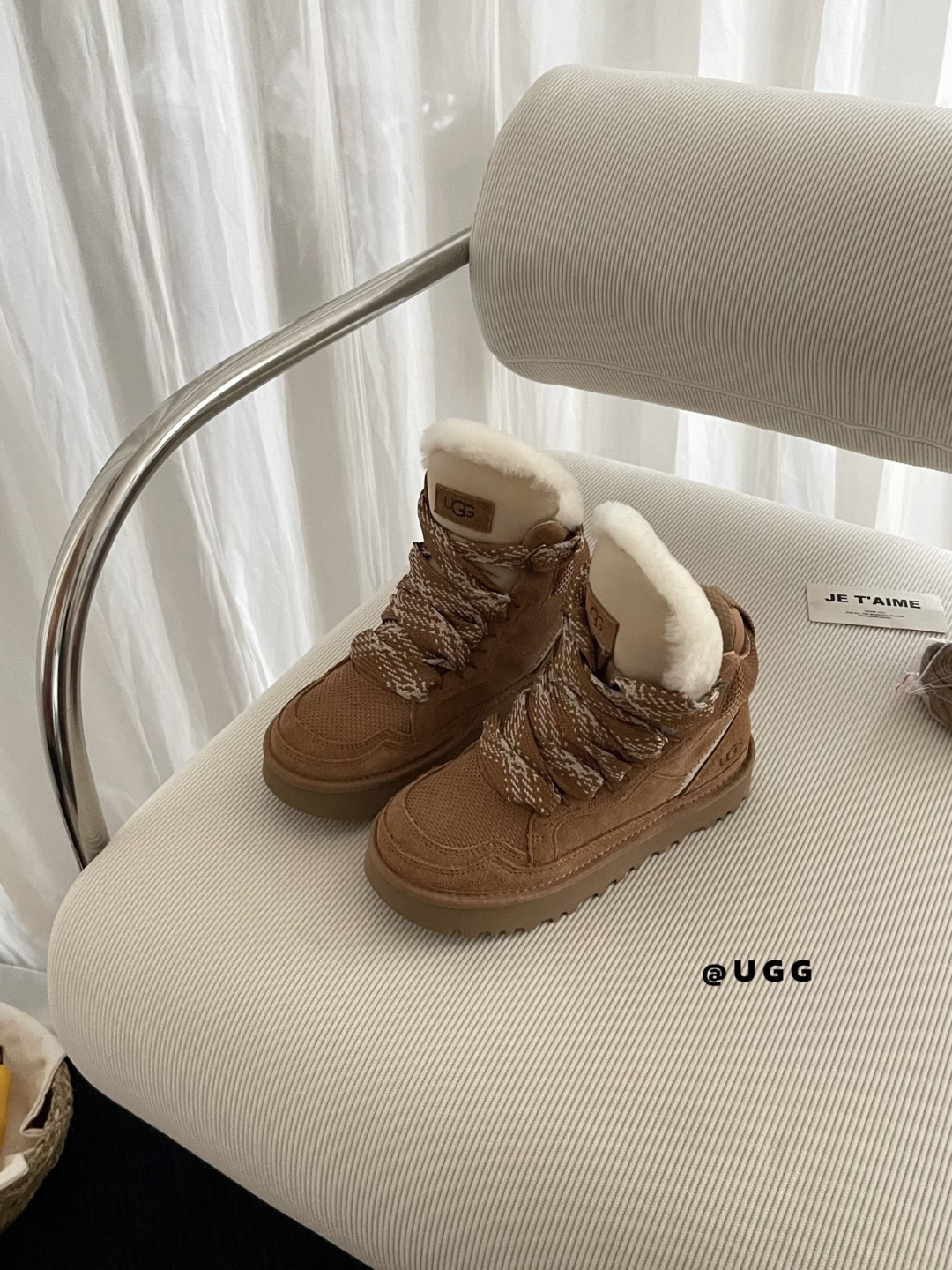 69$ UGG High-Top Mel Leather Wool Size 35-40 239870 UG338 gallery