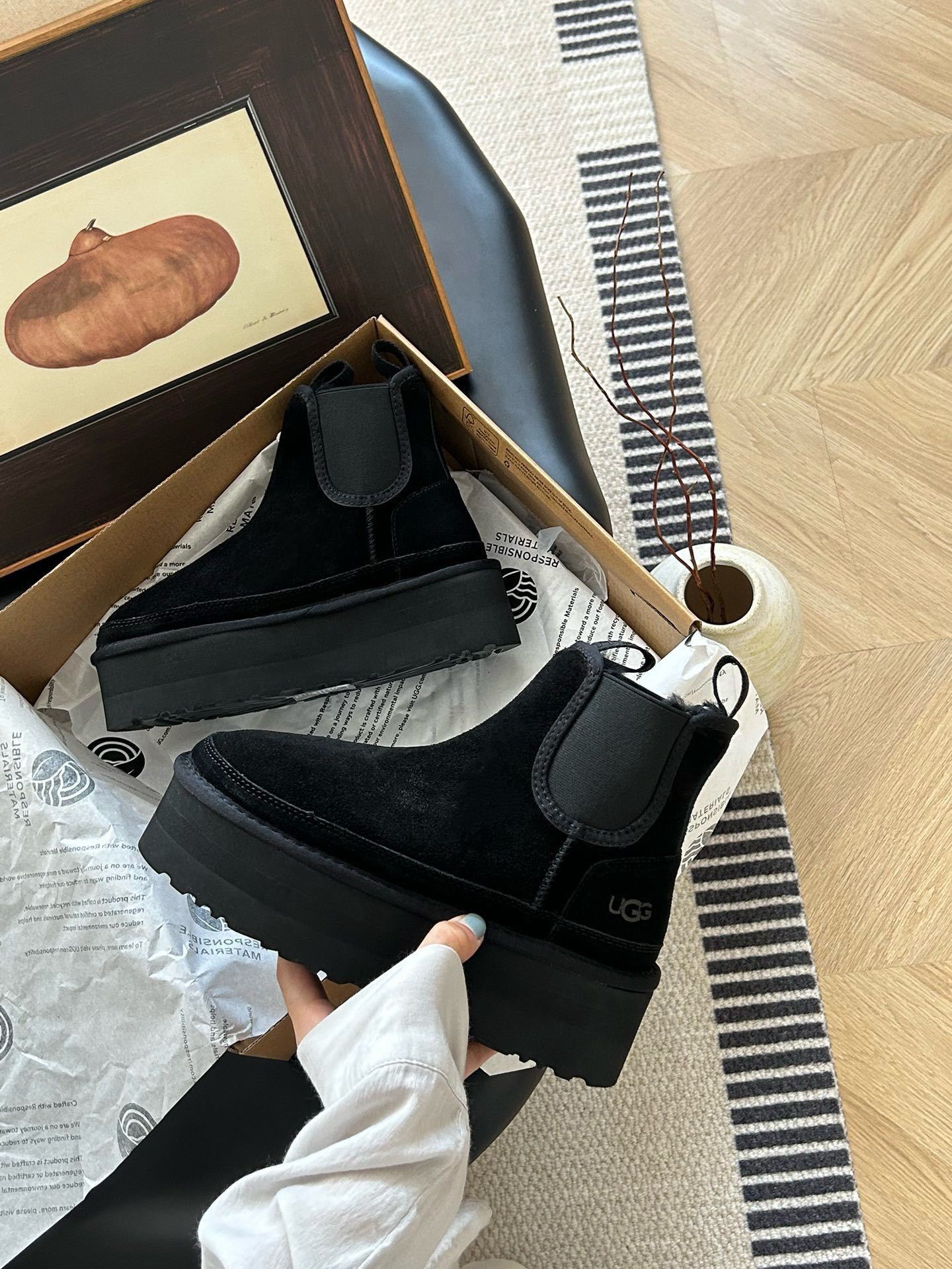 74$ Top Quality UGG Shoes Leather Wool Platform 5cm size 35-40 835810 UG311 gallery