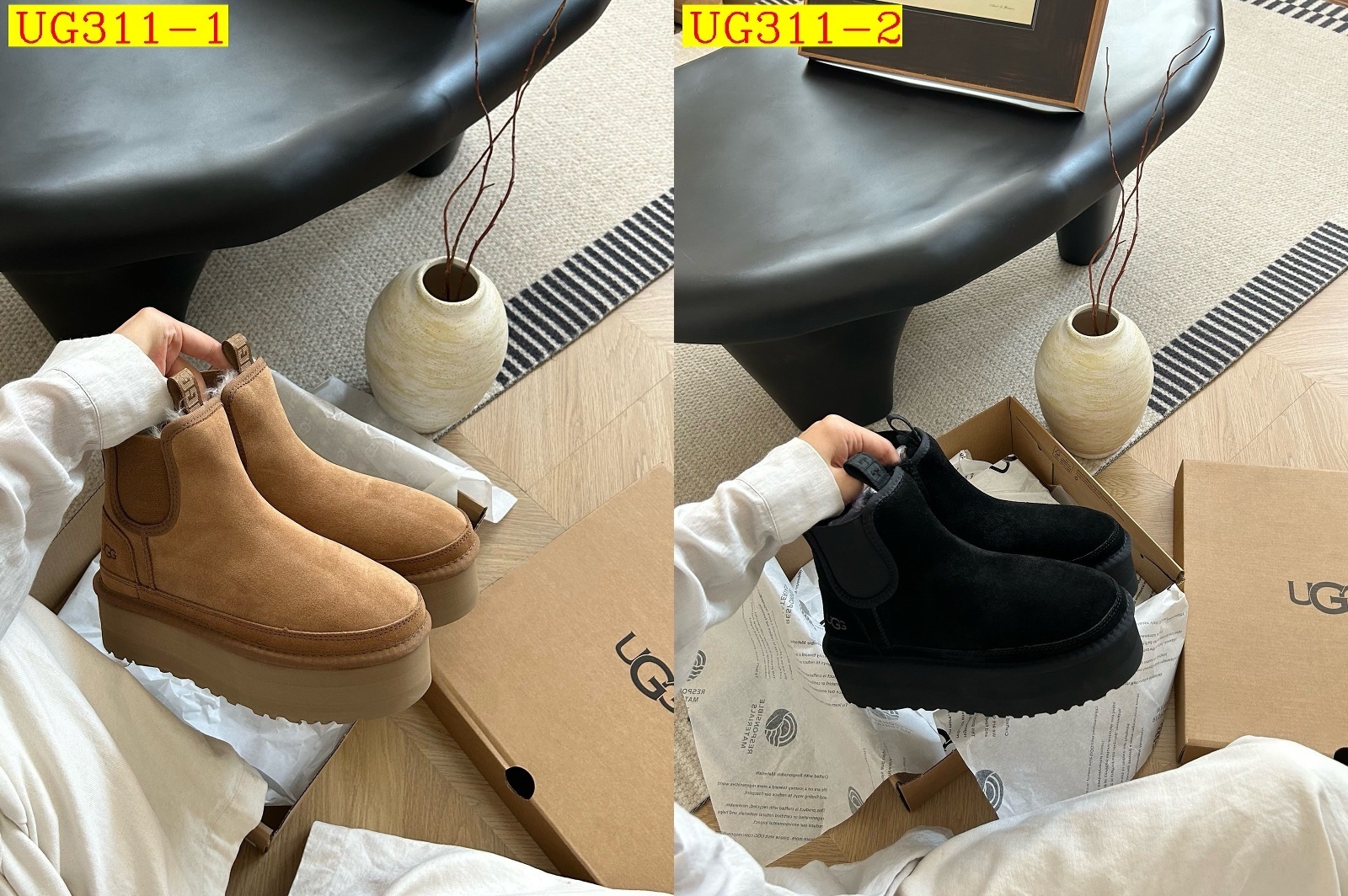 74$ Top Quality UGG Shoes Leather Wool Platform 5cm size 35-40 835810 UG311 gallery