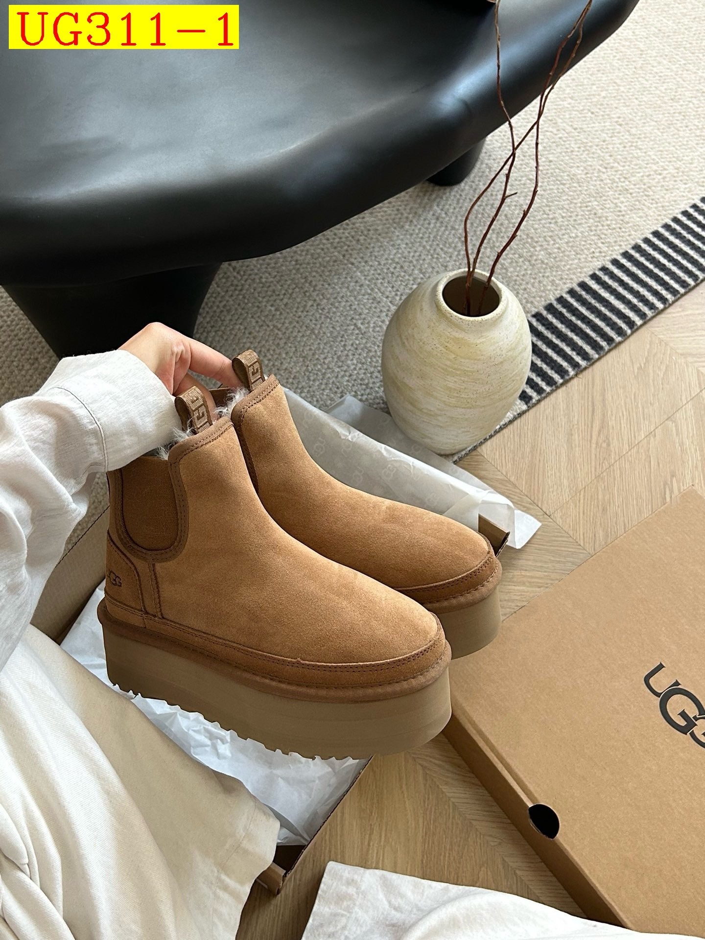 74$ Top Quality UGG Shoes Leather Wool Platform 5cm size 35-40 835810 UG311 gallery