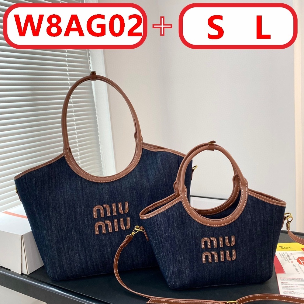 M@IU MIU IVY canvas and leather tote bag send with gift box gallery