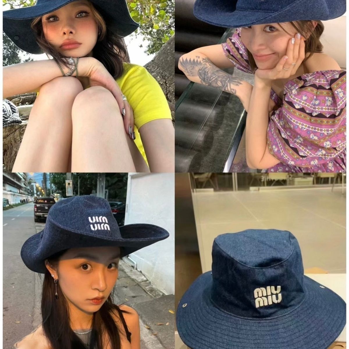 M@iu Miu Drill hat gallery