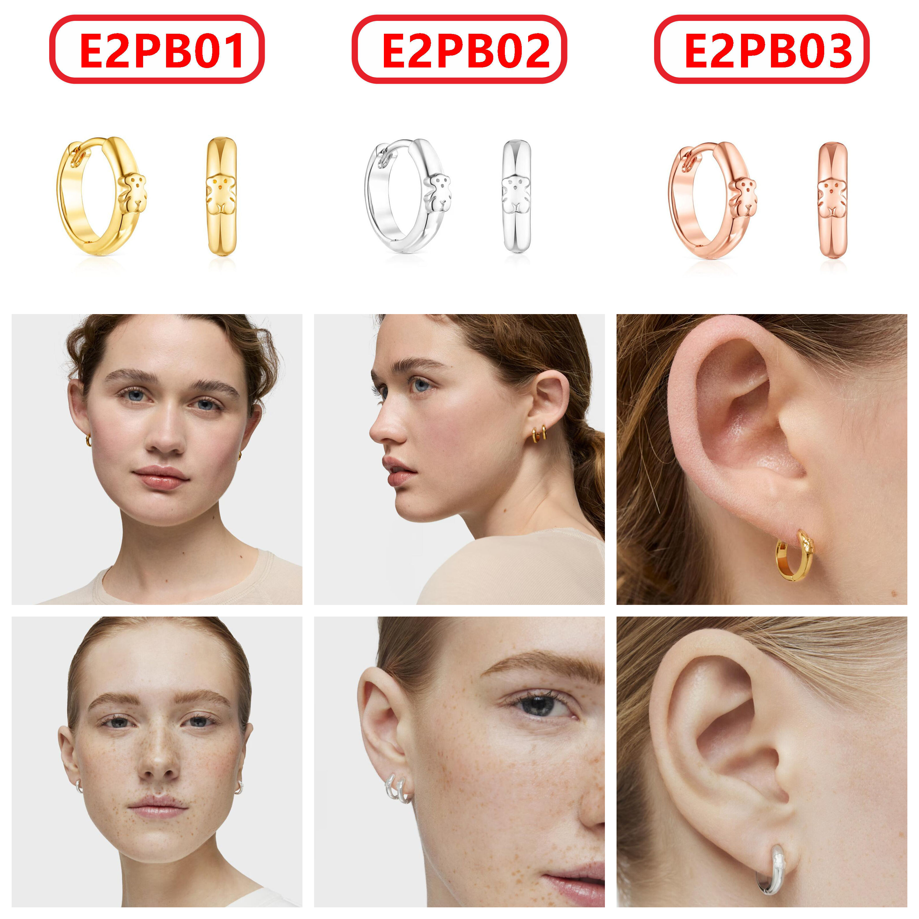 T@OUS Basics Hoop Earrings With Bear gallery