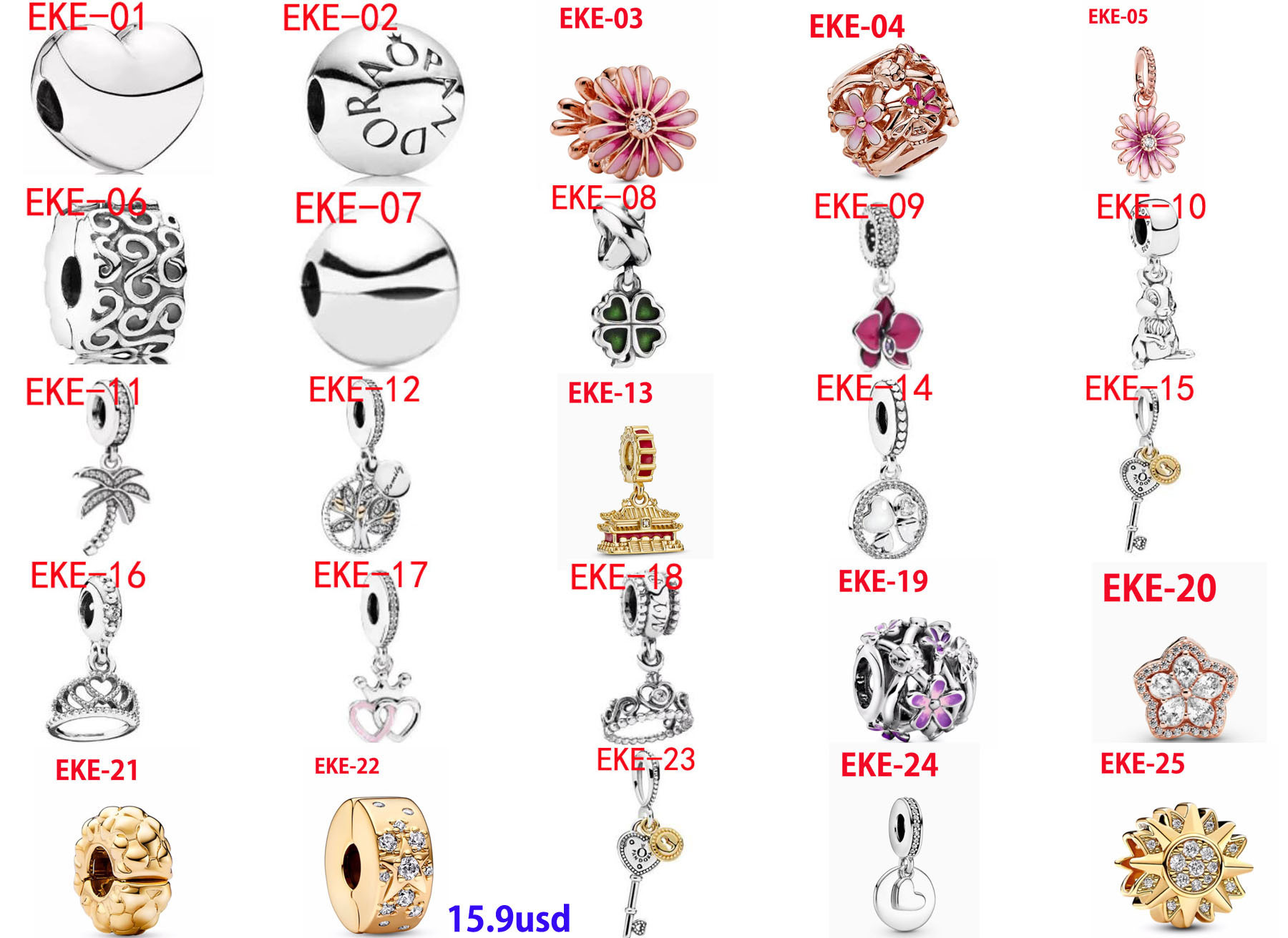 EKE  Pandora charms  19.99usd gallery