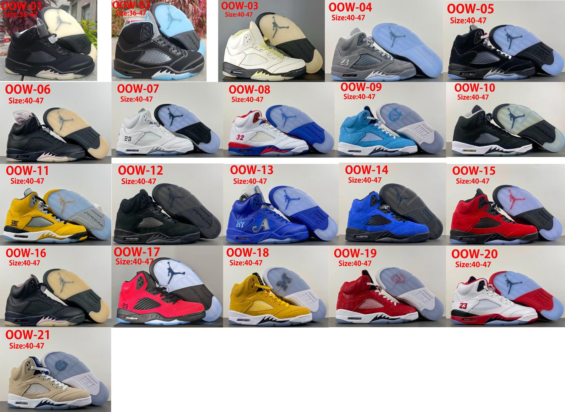 OOW air jordan 5 retro new colors 59.99usd gallery