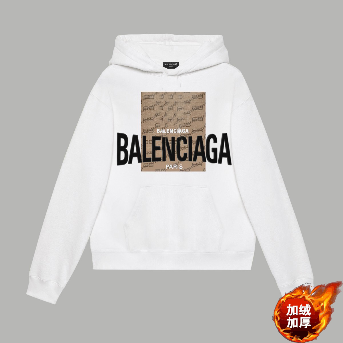 3828  $38 Balenciaga Hooded Velvet&Velvet Sweater gallery
