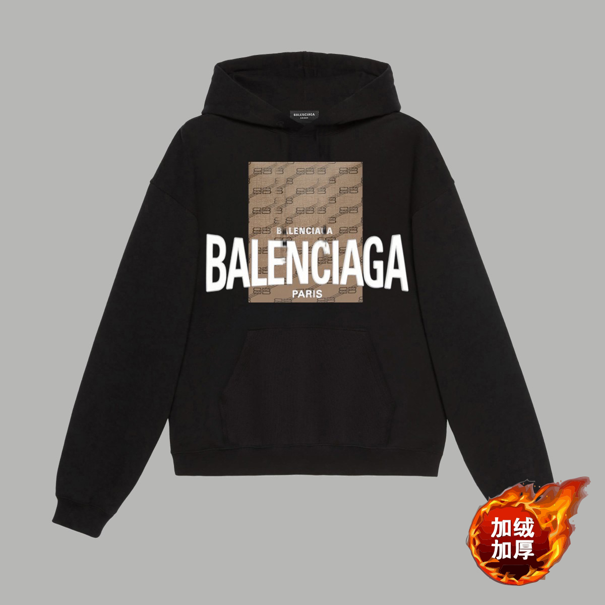 3828  $38 Balenciaga Hooded Velvet&Velvet Sweater gallery