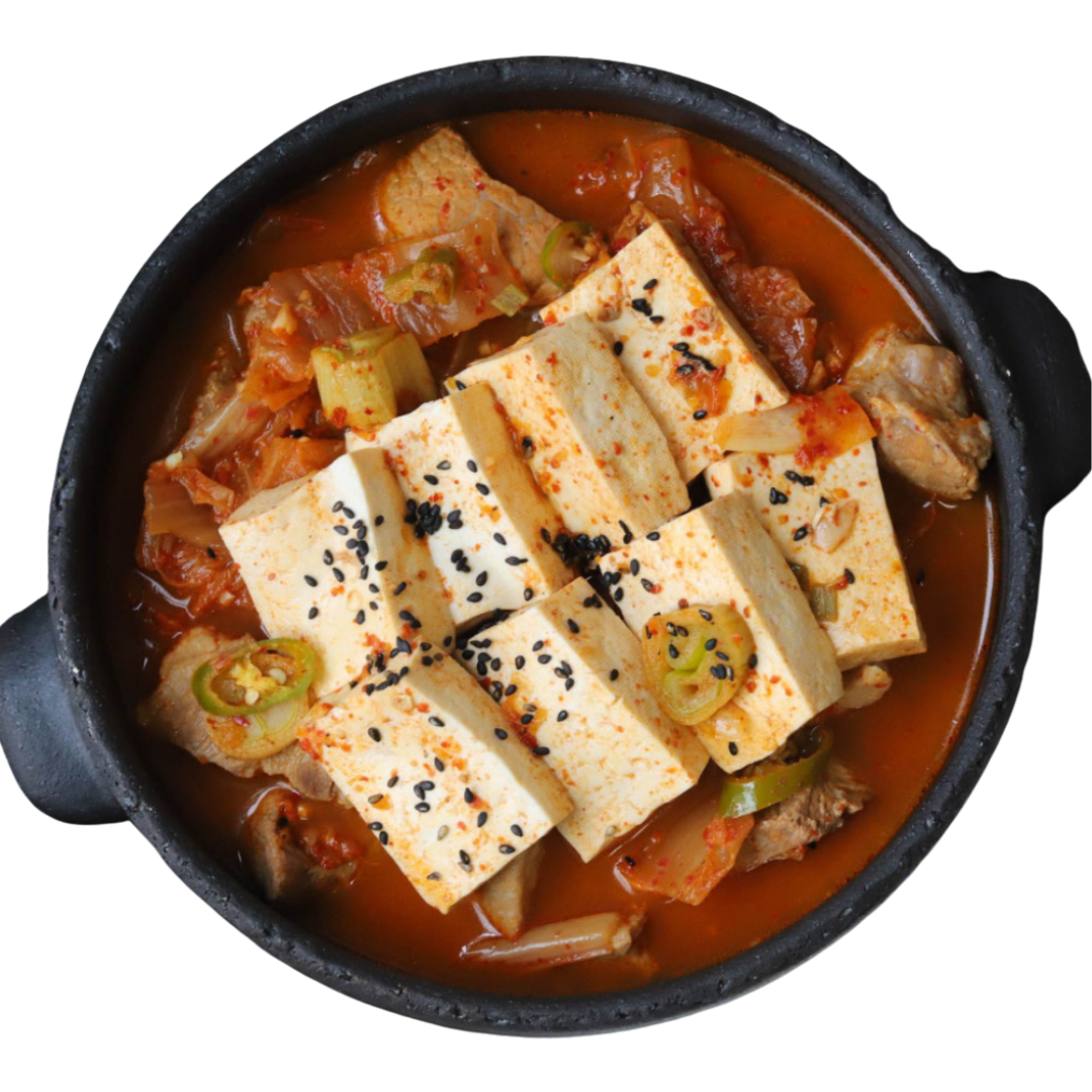 김치찌게 (Kimch Pork Stew, Súp kim chi thịt heo cay)