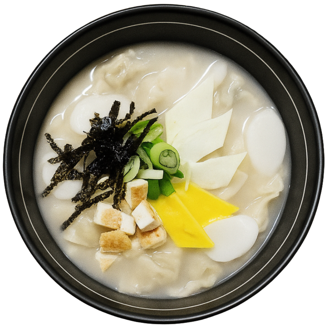 사골만두국(Korean Sticky rice-cake & dumpling beef bone soup)