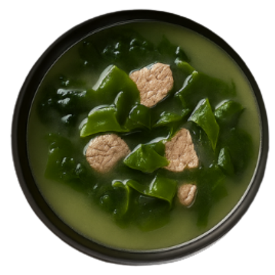사골미역국 (Seaweed Soup with Beef Bone, Canh rong biển nấu xương bò)