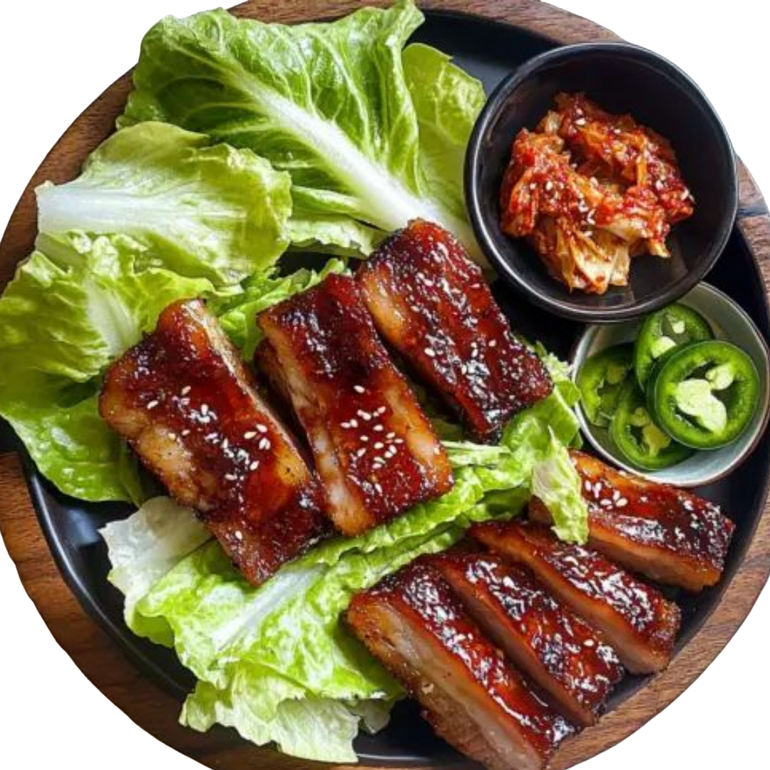 양념삼겹살구이(Grilled Marinated Pork Belly, Thịt ba chỉ ướp gia vị)