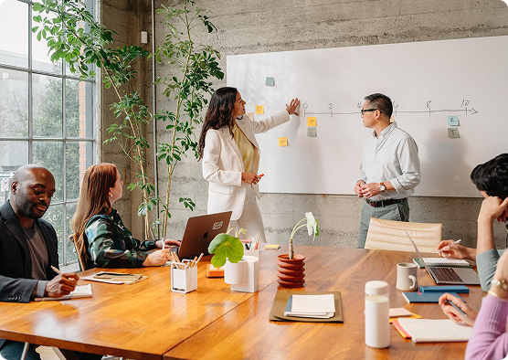 Team in meeting