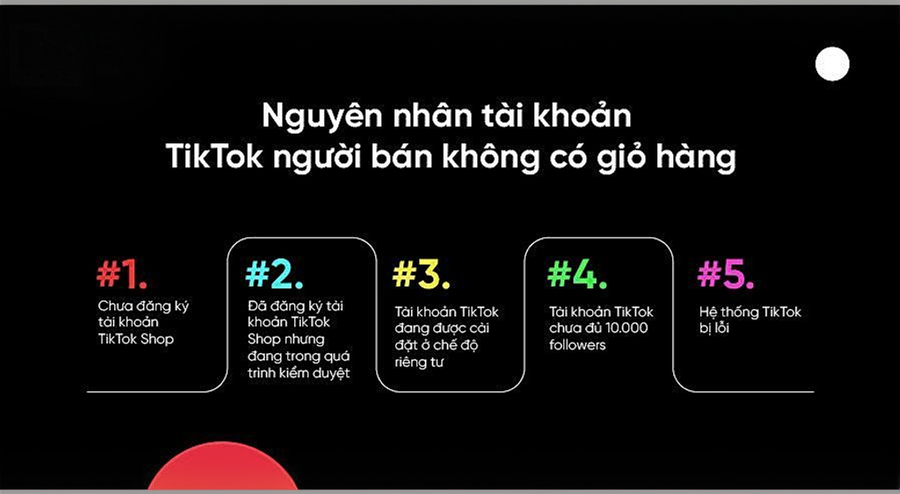 TikTok của người bán không có giỏ hàng