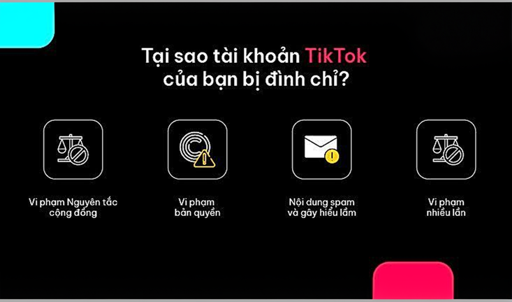 tại sao tài khoản TikTok bị đình chỉ