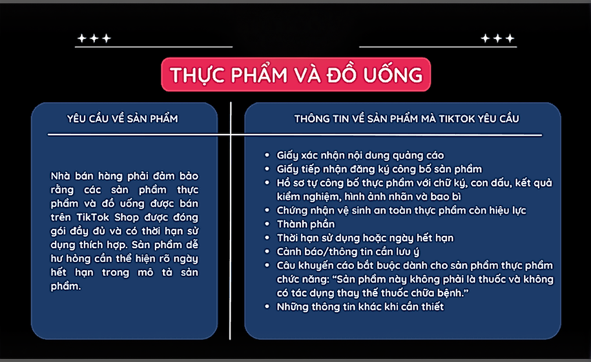 cách mở ngành hàng hạn chế trên TikTok cho thực phẩm và đồ uống