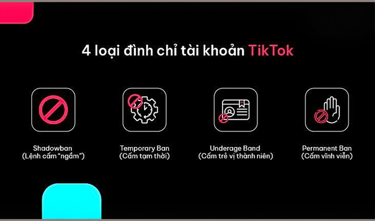 4 loại tài khoản TikTok bị đình chỉ