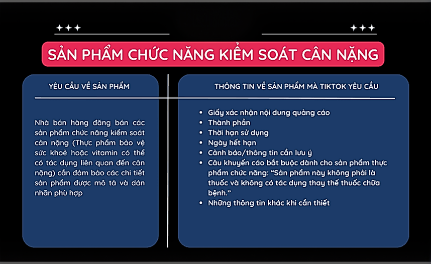 cách mở ngành hàng hạn chế trên TikTok sản phẩm chức năng kiểm soát cân nặng