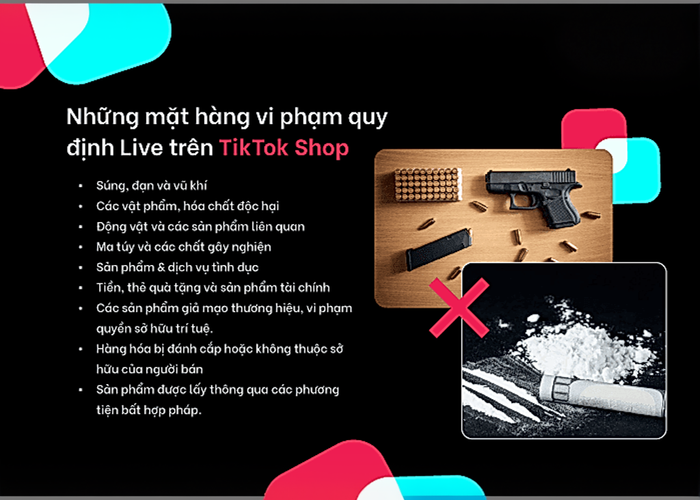 Những mặt hành vi phạm quy định Live trên TikTok Shop