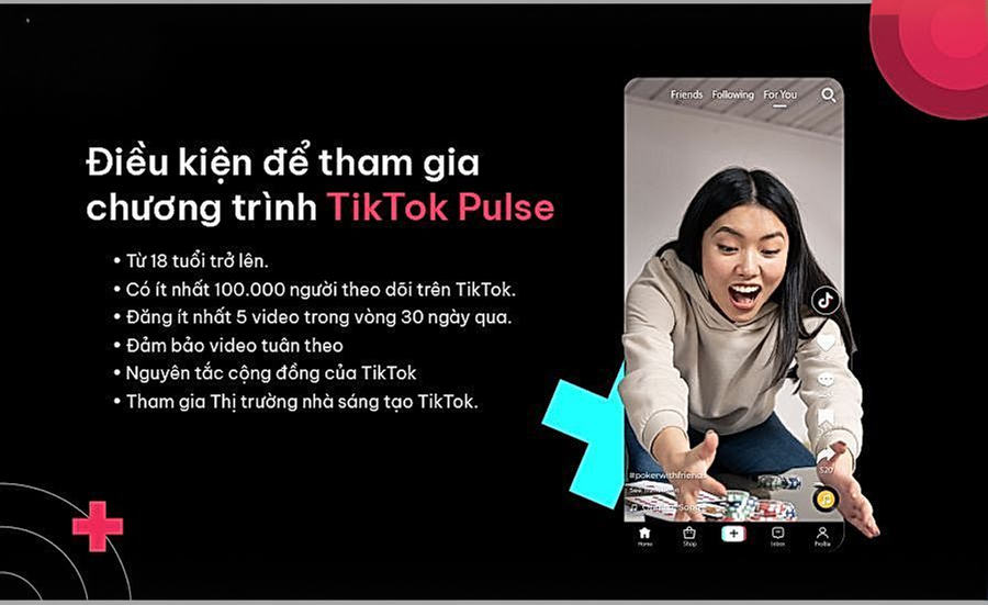 điều kiện tham gia chương trình TikTok Pulse