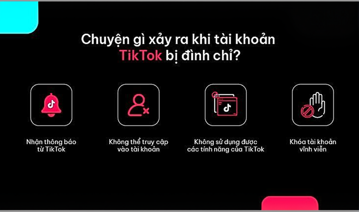 tài khoản TikTok bị đình chỉ
