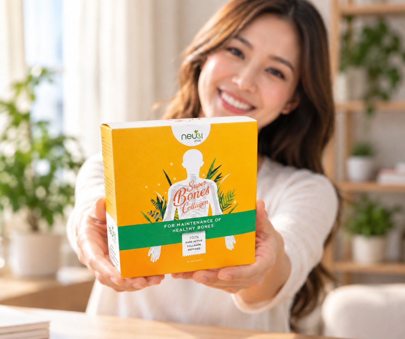 Woman Introducing Super Bones Collagen