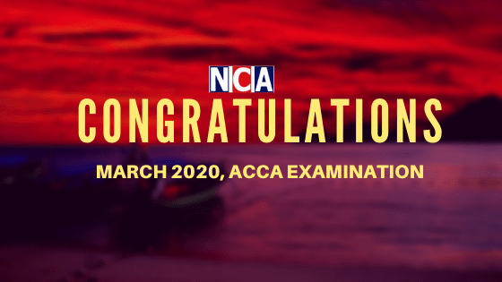 NCA college successful achievement in March 2020 ACCA examination