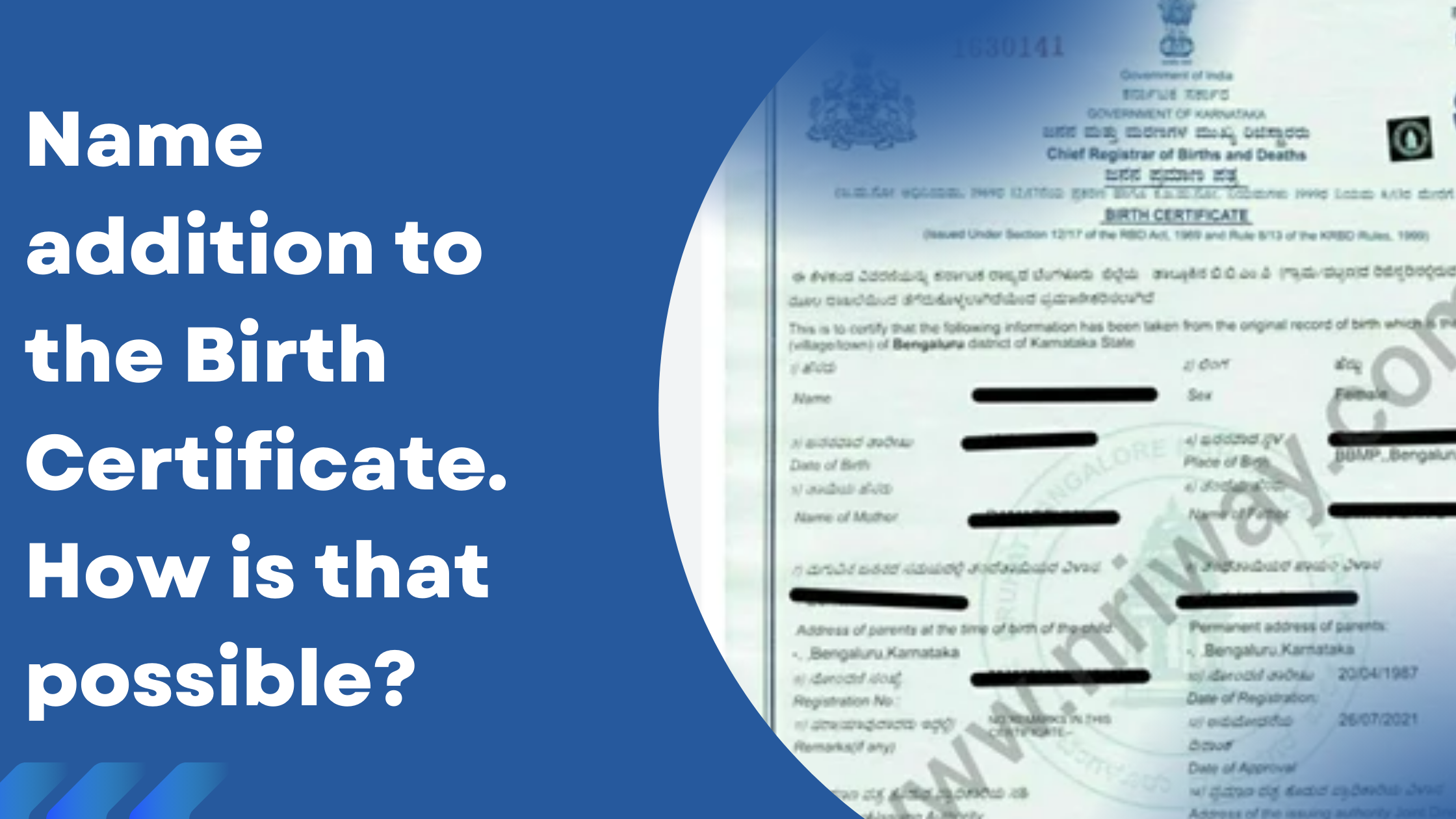 Name addition to the Birth Certificate. How is that possible?