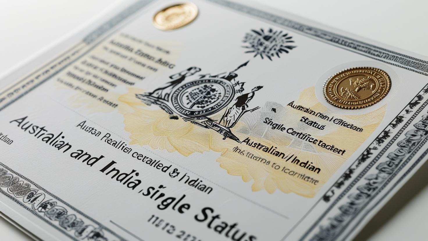 Single Status Certificate (Australia & India)