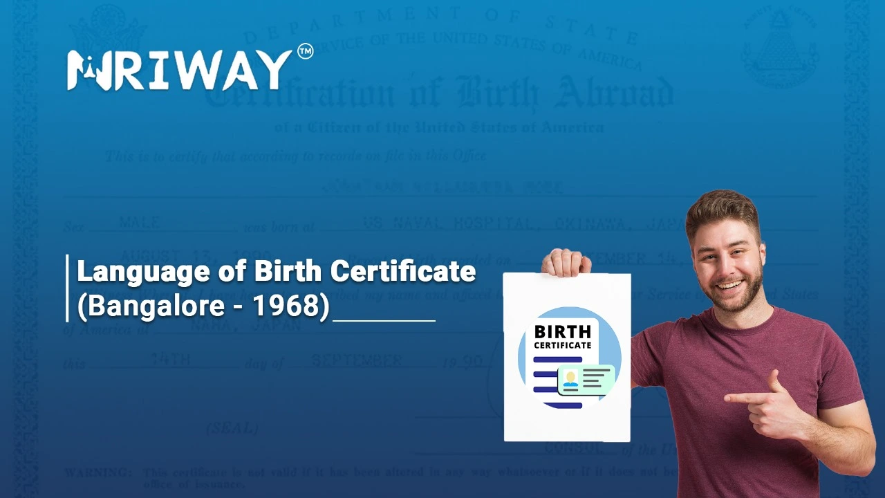 Language of Birth Certificate (Bangalore - 1968)