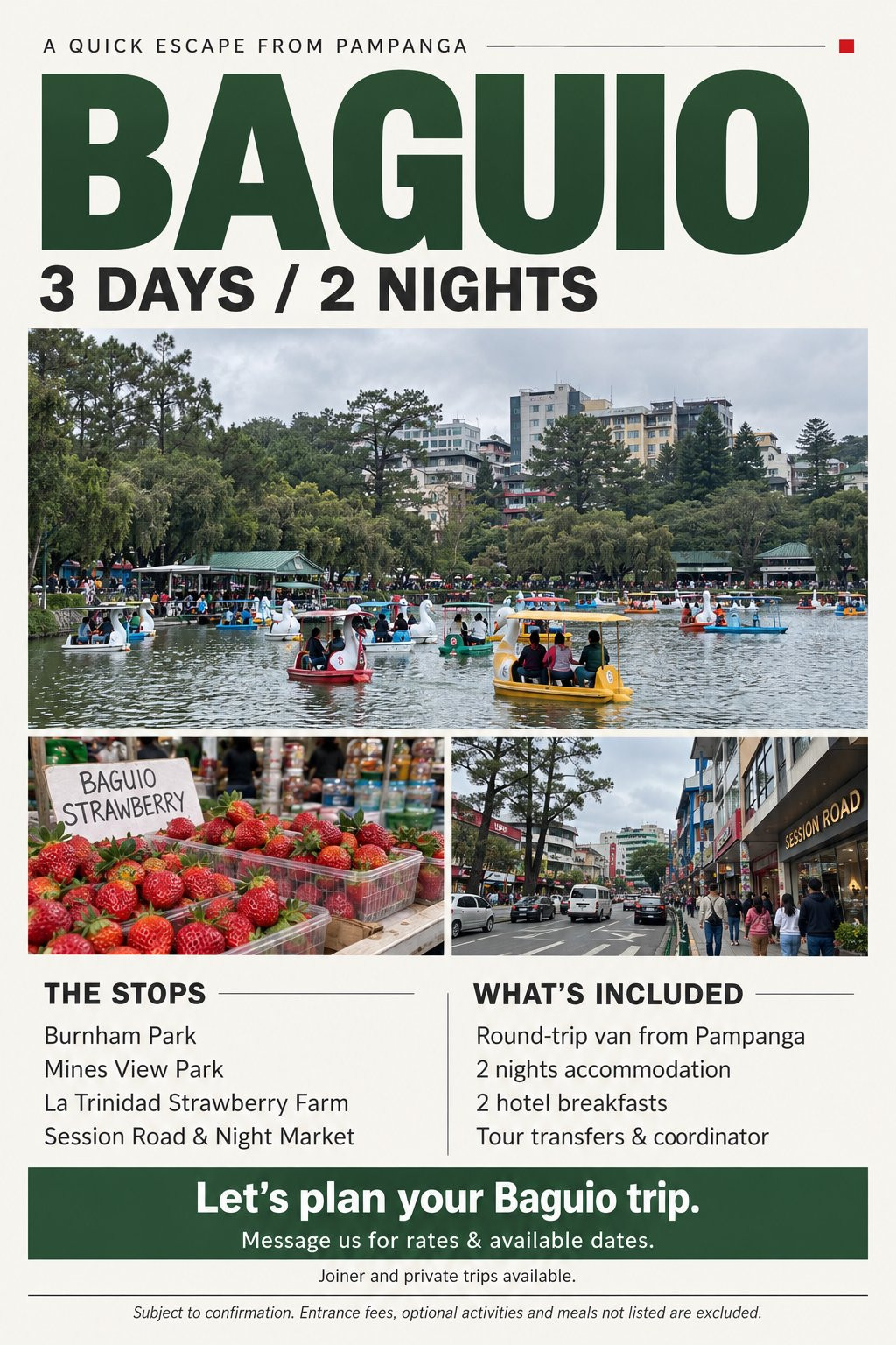 Baguio 3D2N Getaway flyer