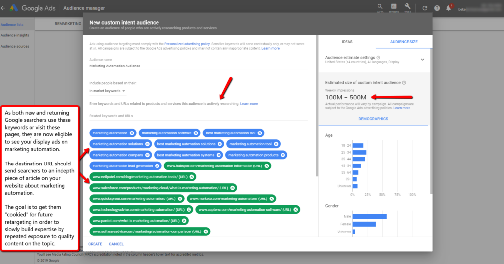 Learn about custom audiences in Google ads