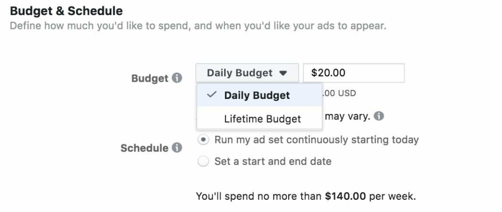 Facebook ad account daily spending limit