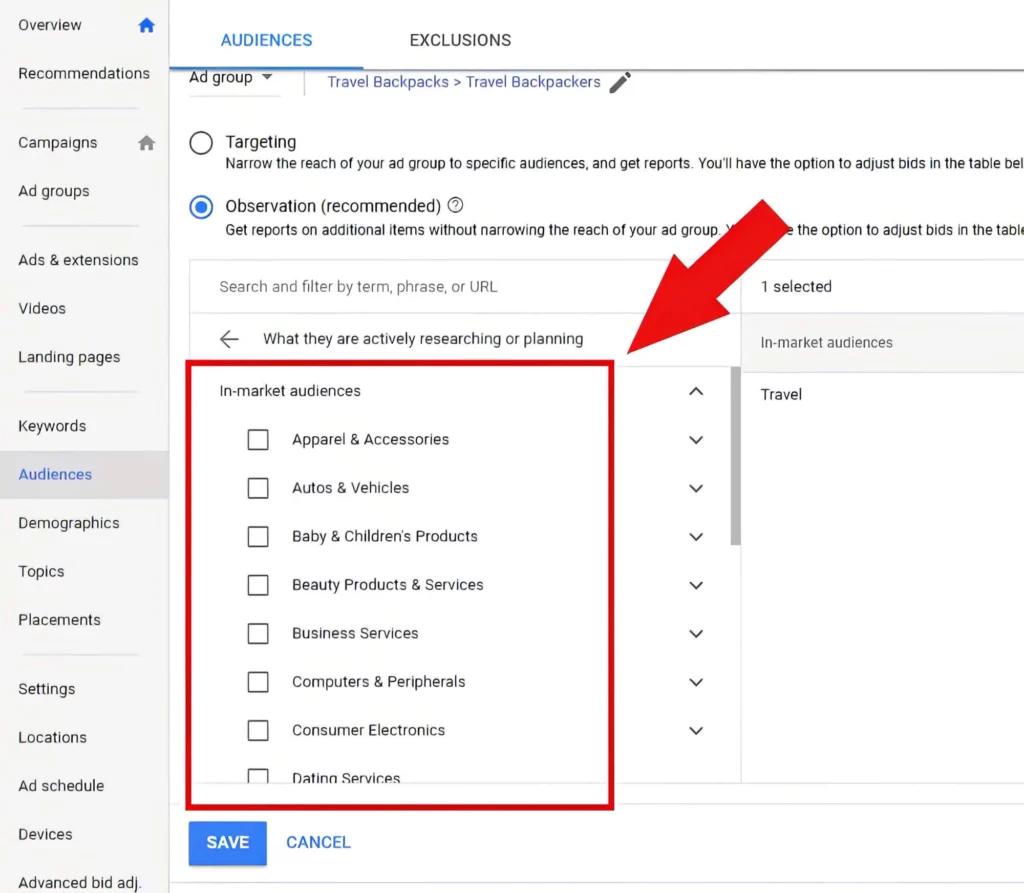 How to set up Google Ads audiences?