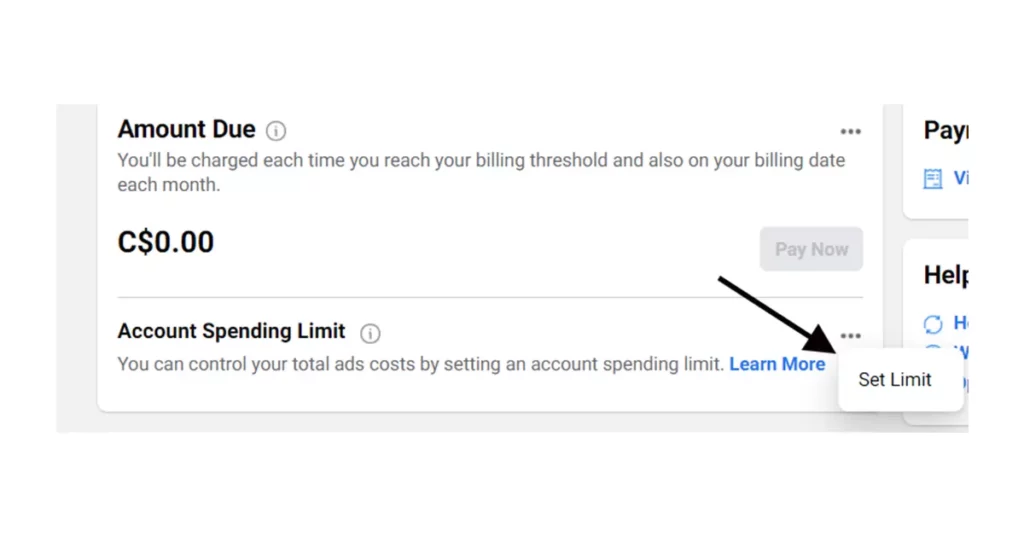 How to set up a Facebook account spending limit